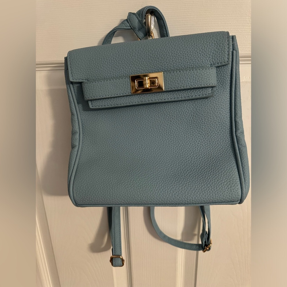 Blue backpack purse